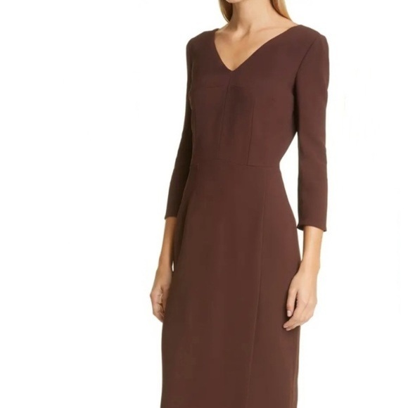 Dolce&Gabbana Cady long sleeve Sheath Dress in Maroon Size 10 - Picture 3 of 13